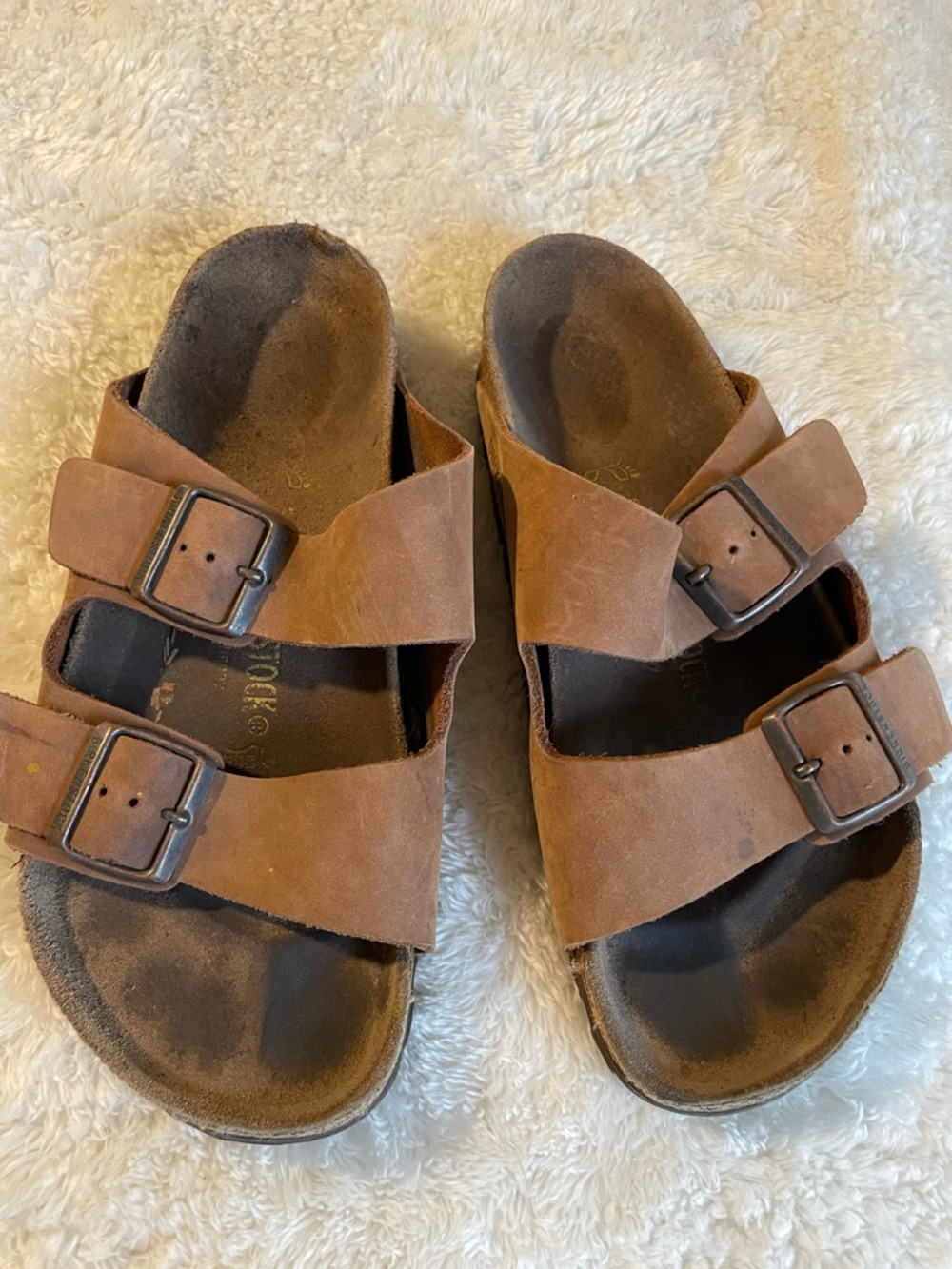 Birkenstock Brown Leather Footbed Sandals